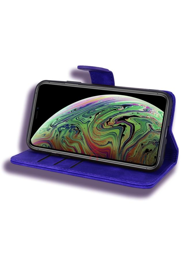 زبون جراب لهاتف iPhone 11 Pro Max بتصميم جلد العجل مزدوج الطي مع محفظة وحامل وفتحات للبطاقات - Image 5