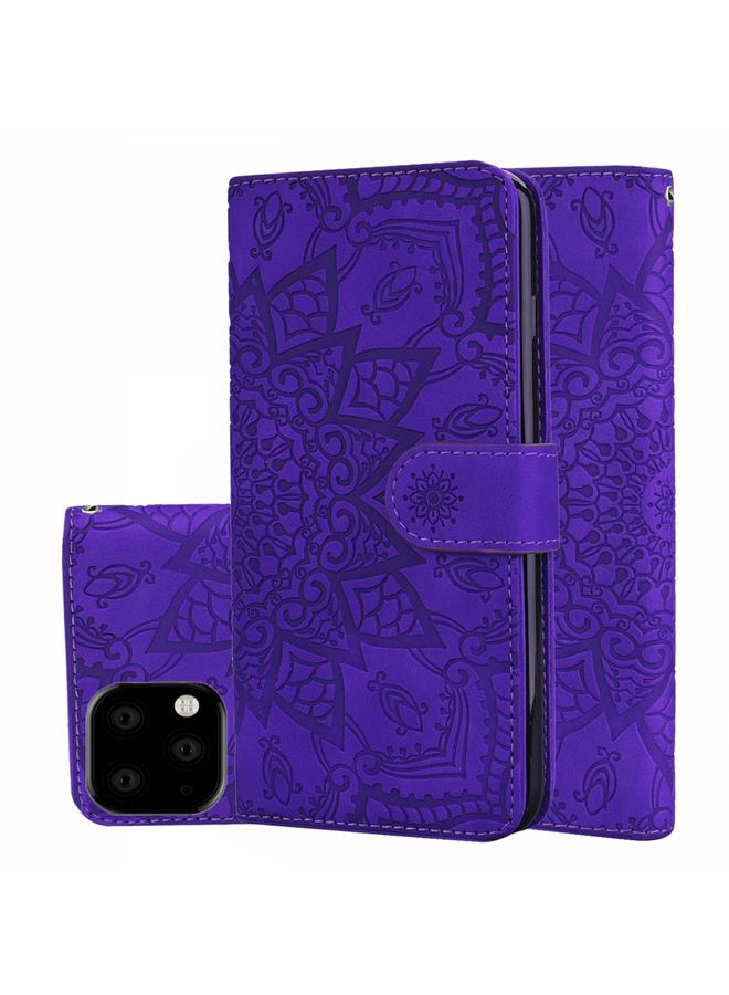 زبون جراب لهاتف iPhone 11 Pro Max بتصميم جلد العجل مزدوج الطي مع محفظة وحامل وفتحات للبطاقات - Image 1