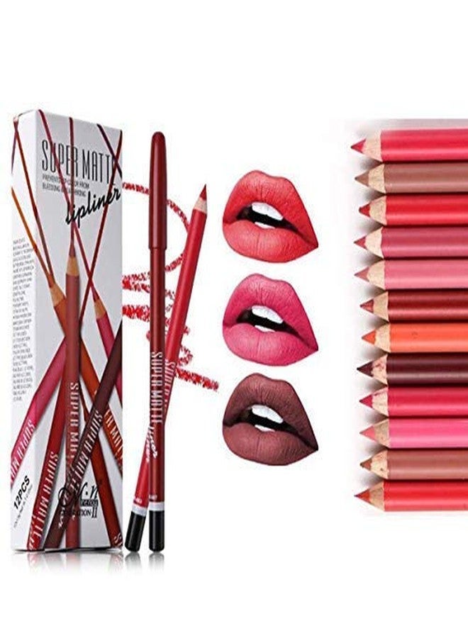 Me Now Super Matte Lipliner (Pack of 12) 1.5gX12Pcs Mix Colors with free Mars Lip/Eye Liner Pencil - Image 2