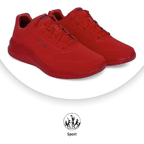 Skechers Mens Ultra Flex 2.0 Casual Shoes Vegan Air-Cooled Memory Foam Insole and Lightweight Midsole Red - 6 UK (232209) - Image 2