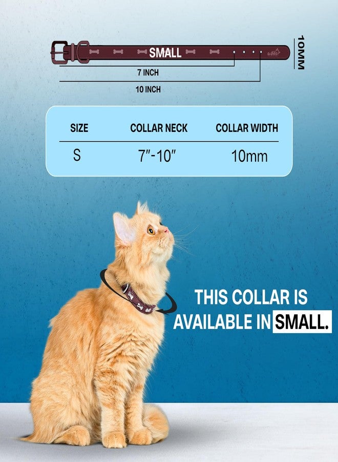 ADIL'S Adil’S Leather Cat Collar - Stylish Six Bone Studded Design, Breakaway Soft pet Collar, Adjustable Metal Buckle with Strong D-Ring for Leash attachments,Comfortable & Secure (Cognac) - Image 4