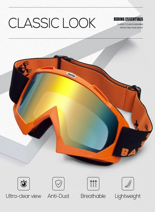 BATFOX نظارات باتفوكس للدراجات النارية ATV معدات الدراجات النارية ركوب موتوكروس دراجة ترابية 4 عجلات MX DH ملحقات نظارات للرجال والنساء والشباب حماية UV400 مضادة للغبار حزام مضاد للانزلاق - Image 2