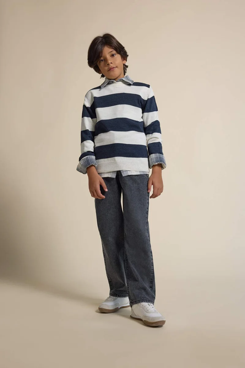 ديفاكتو Boy Wide Leg Straight Leg Jeans