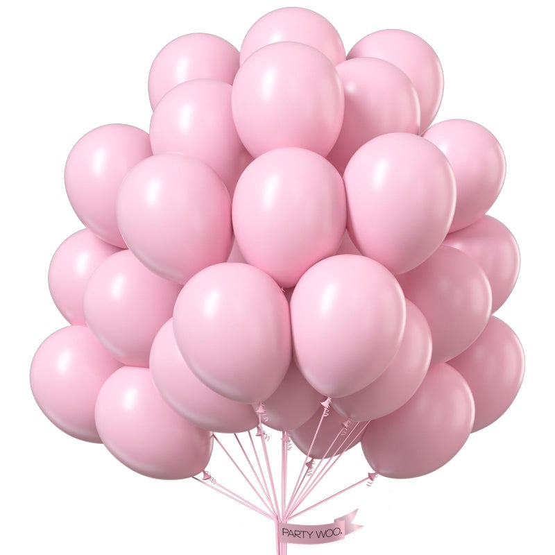PartyWoo Light Pink Balloons 100 pcs 10 Inch Pastel Baby Pale Pink Latex Helium Balloons for Baby Shower Gender Reveal Valentines Day Engagement Wedding Princess Birthday Party Decorations PinkQ05 - Image 3