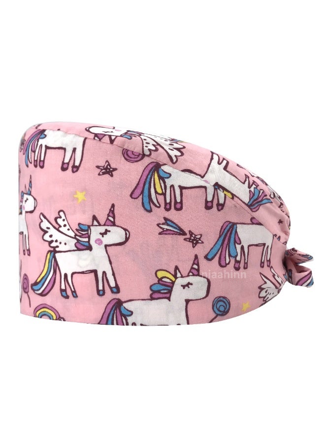 NIBEMINENT Surgical Scrub Cap Printing Medical Working Hat  Cotton Women Men Beautician Dust Proof Cooking Chef Nurse Head Caps