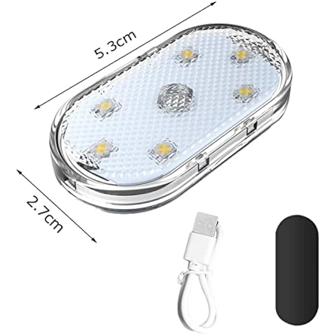 HBSTUDIO Car Led Lights Interior Wireless Portable White Car Lights Usb Rechargeable Car Led Night Light4Pcs - Image 3