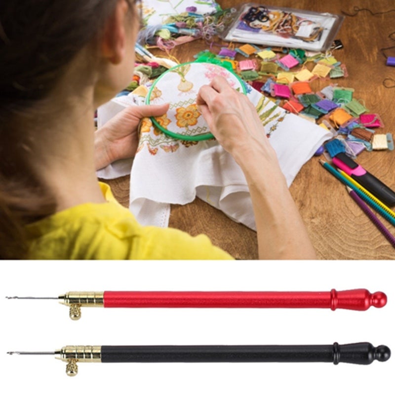 Embroidery Crochet Hook Stainless Steel Handle French Tambour Beading Sequins Sewing Craft Tool - Image 2