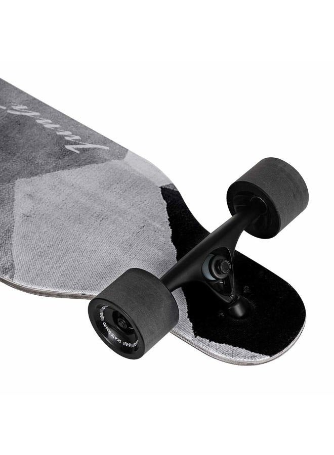 Junli 41 Inch Freeride Skateboard Longboard - Complete Skateboard Cruiser for Cruising, Carving, Free-Style and Downhill Grey Zone - Image 3