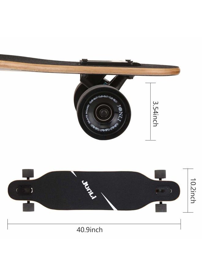Junli 41 Inch Freeride Skateboard Longboard - Complete Skateboard Cruiser for Cruising, Carving, Free-Style and Downhill Grey Zone - Image 4