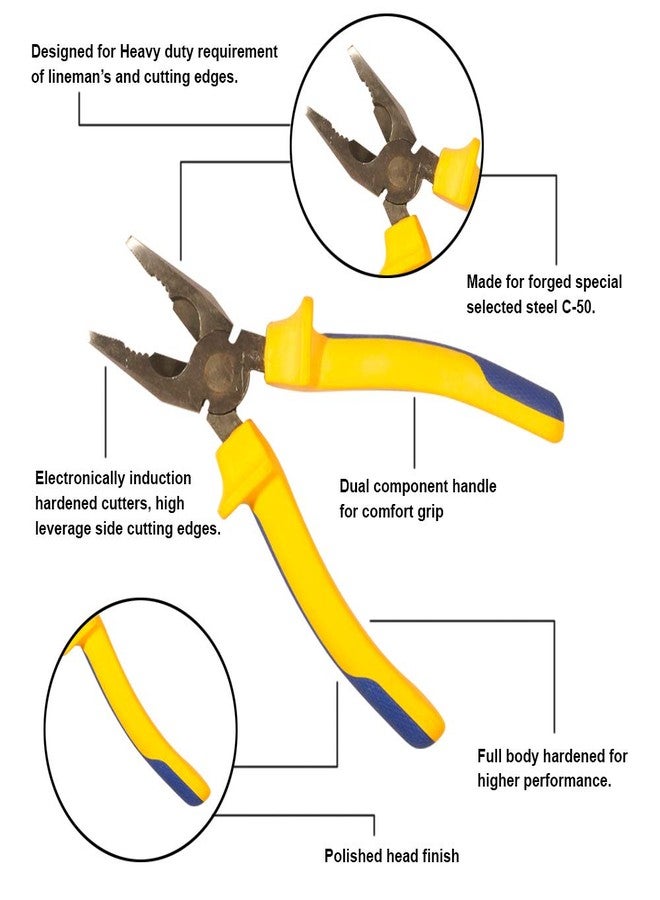AGRICO TATA Agrico Combination Plier 7 Inch (Wire Cutter) | Heavy Duty Alloy Steel Multipurpose Plier | Insulated Grip for Cutting, Gripping & Bending Wires | Durable Hand Tool for Home & Professional Use - Image 4