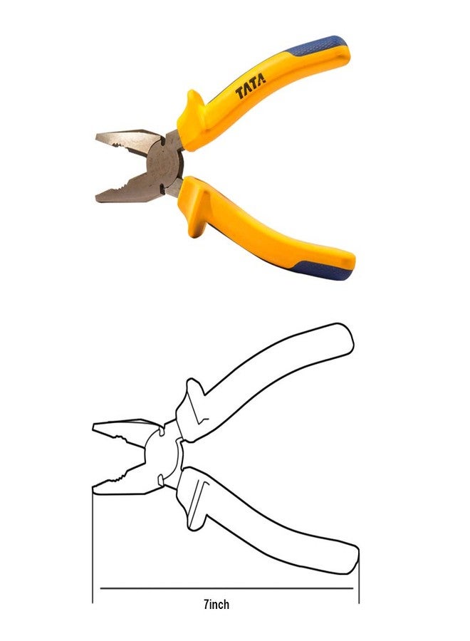AGRICO TATA Agrico Combination Plier 7 Inch (Wire Cutter) | Heavy Duty Alloy Steel Multipurpose Plier | Insulated Grip for Cutting, Gripping & Bending Wires | Durable Hand Tool for Home & Professional Use - Image 5