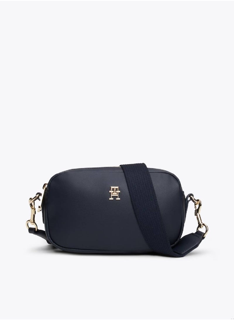 TOMMY HILFIGER Women's TH Monogram Plaque Camera Bag - Polyester Blend, Blue  - Image 1