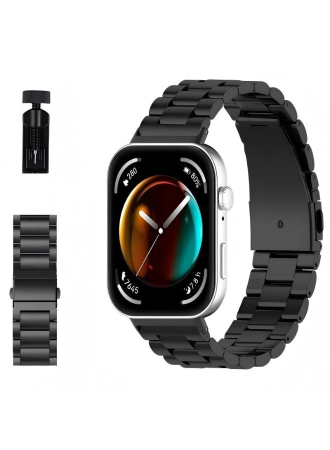 Straps Compatible with Huawei Watch Fit 5/Fit 5Pro /Fit 3/Fit 4/Fit 4Pro Replacement Bands Metal Stainless Steel Business Wristband for Men Women - Image 1