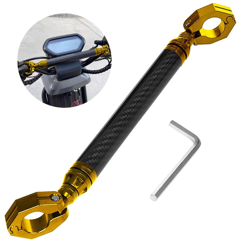 AICARS Motorcycle Handlebars Aluminum Alloy Motorcycle Cross Bar 22mm Adjustable Strength Levers Balance Handlebar Crossbar Yellow
