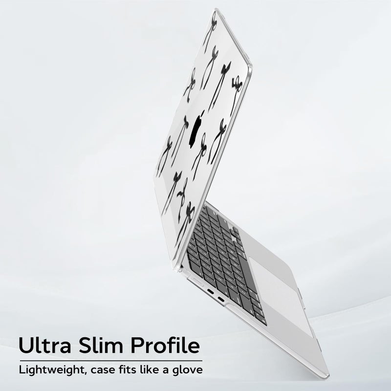 B BELK Compatible with MacBook Air 13 inch Case 2026 2025 2024 2023 2022 Release M4 M3 M2 A3240 A3113 A2681, Plastic Hard Shell+Keyboard Cover+Screen Protector for MacBook Air 13.6 inch Case,Black Bow - Image 5