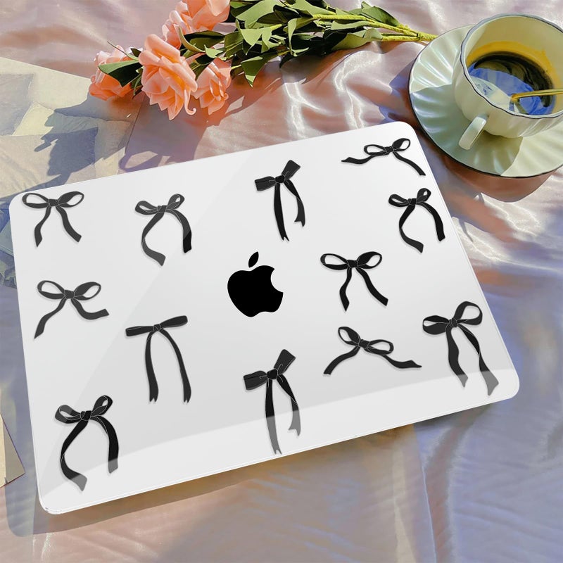 B BELK Compatible with MacBook Air 13 inch Case 2026 2025 2024 2023 2022 Release M4 M3 M2 A3240 A3113 A2681, Plastic Hard Shell+Keyboard Cover+Screen Protector for MacBook Air 13.6 inch Case,Black Bow - Image 3