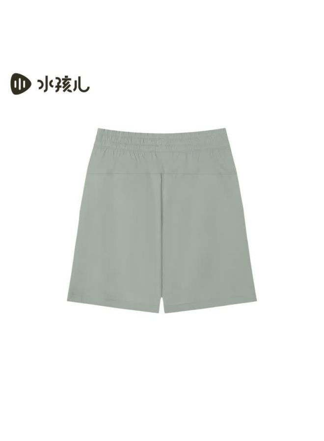 Souhait Boys' Sun Protection Knee-length Shorts, Summer New Style Children's Cool-feeling Shorts, Truffle Green, Size 170 - Image 1