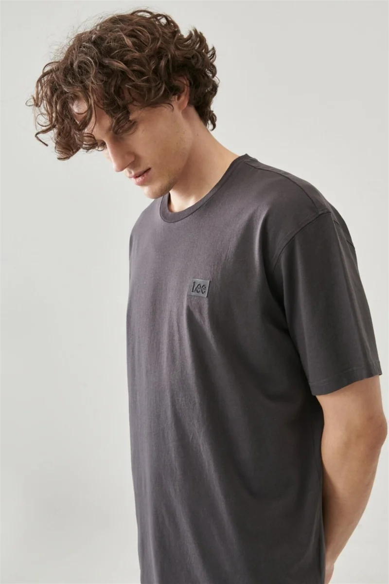 لي Men's Regular Fit Comfortable Cut 100% Cotton Crew Neck Loose T-Shirt
