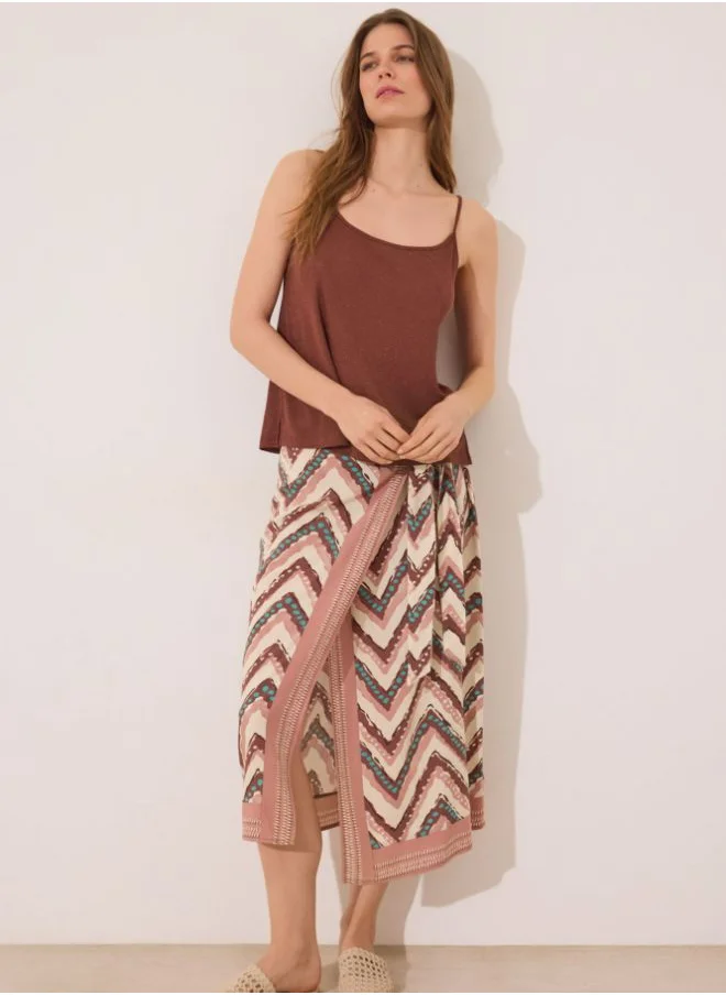 women'secret Brown ribbed vest top