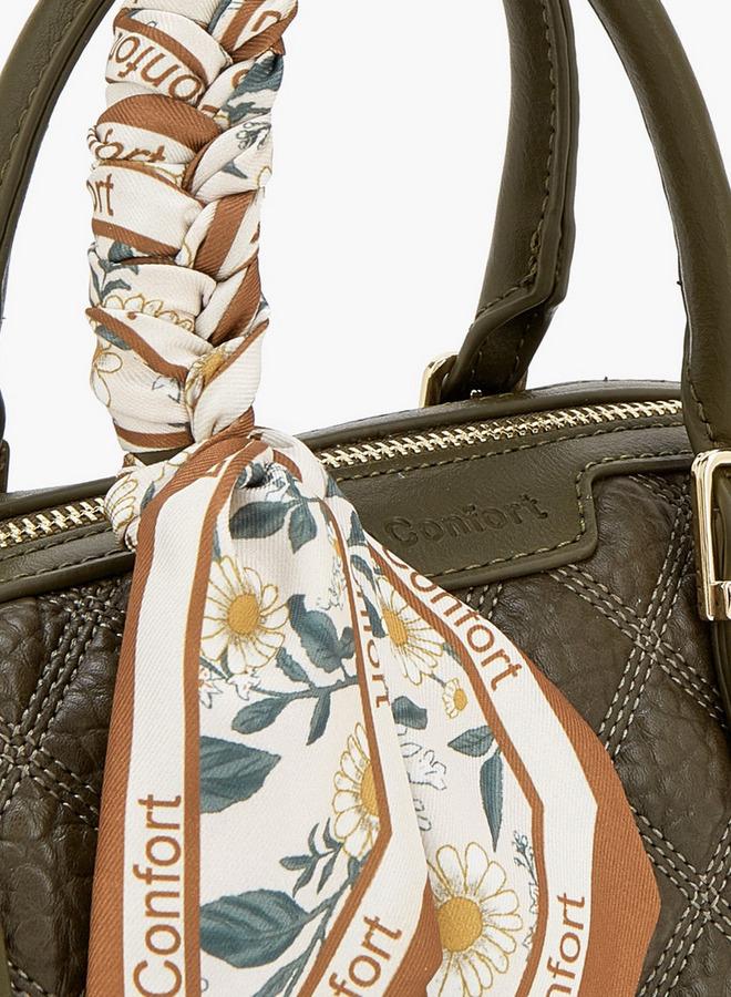 Le Confort Quilted Tote Bag With Scarf Accent - Image 4
