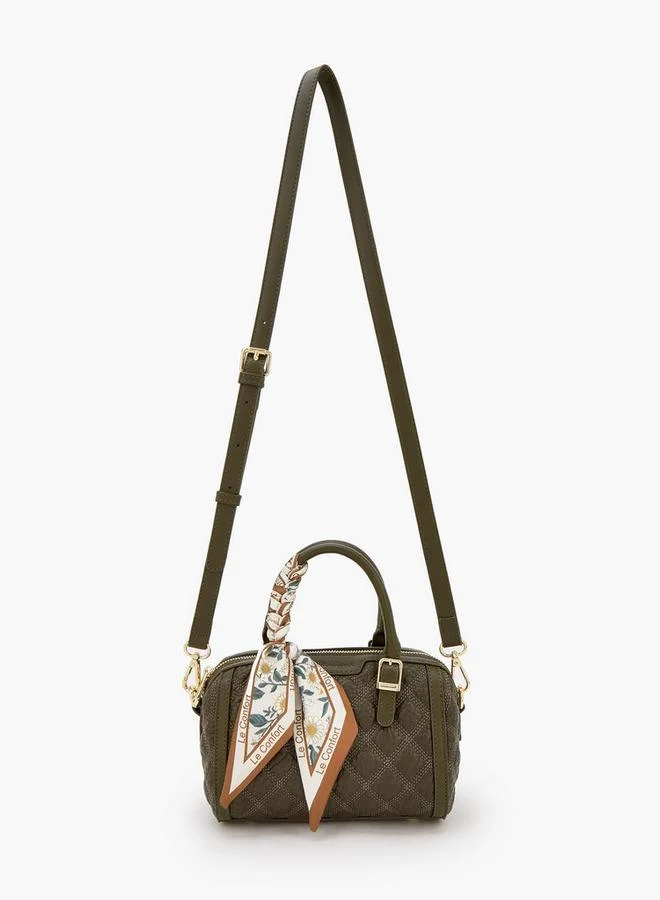 لو كونفورت Quilted Tote Bag With Scarf Accent