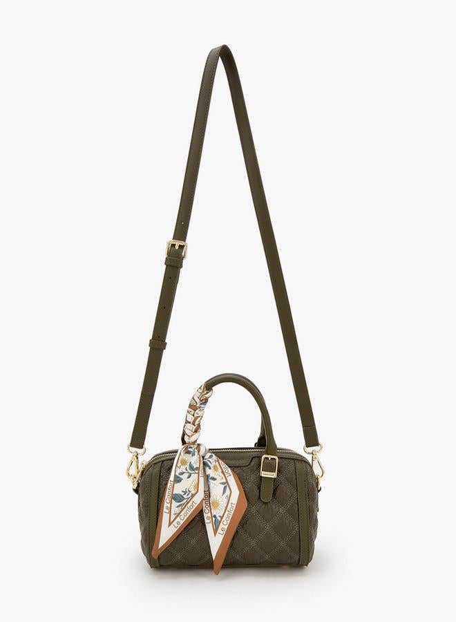 Le Confort Quilted Tote Bag With Scarf Accent - Image 2
