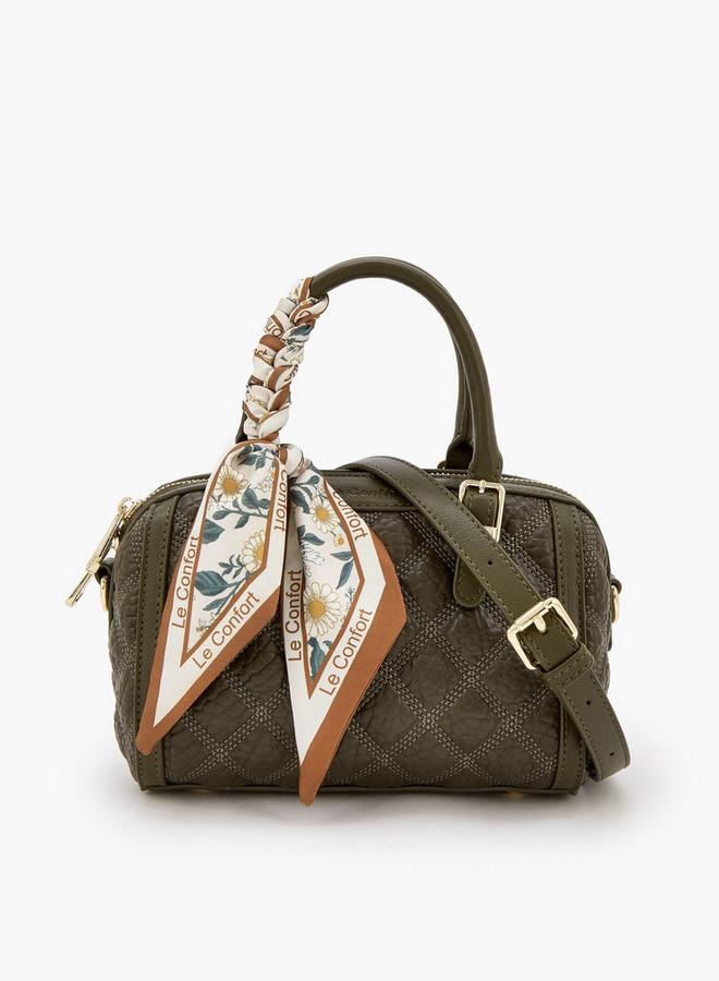 Le Confort Quilted Tote Bag With Scarf Accent - Image 1