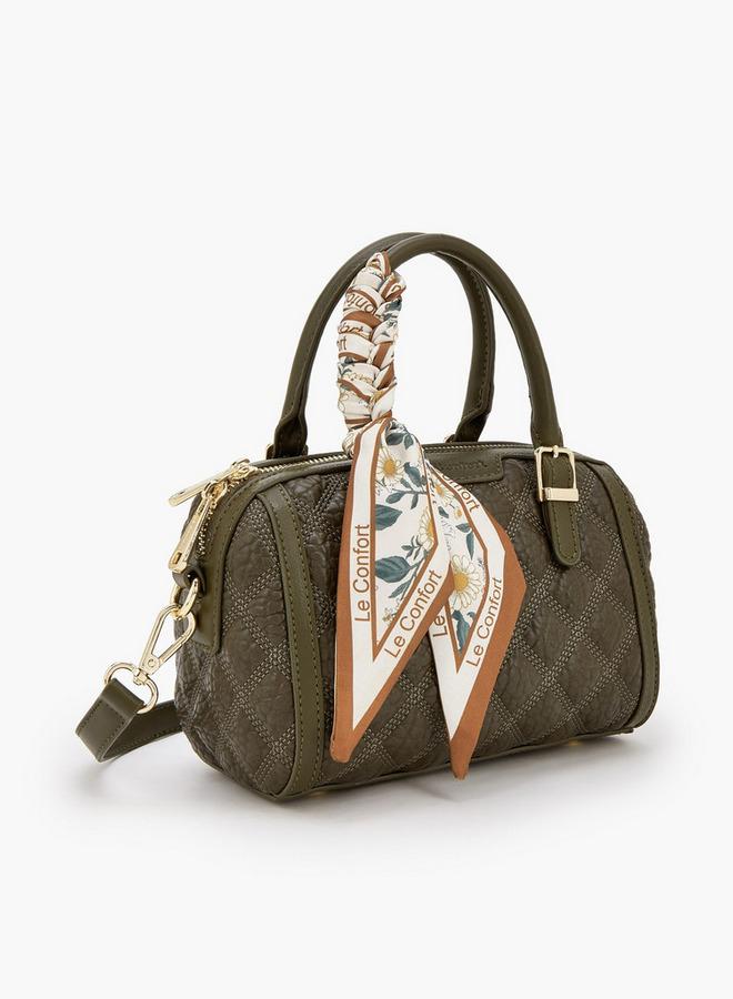 Le Confort Quilted Tote Bag With Scarf Accent - Image 3