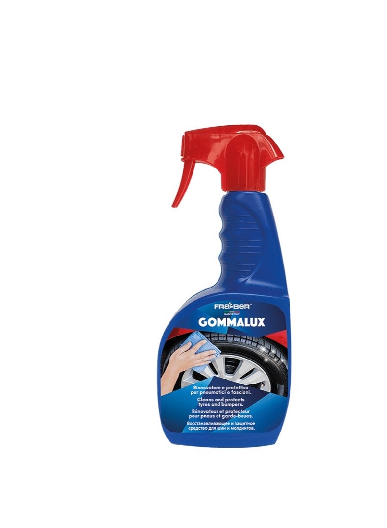 FRA-BER Gommalux Tire Cleaner & Bumper Protector 750ml – Car Tire Shine Spray, Non-Greasy Rubber & Plastic Care, UV Protection, Long-Lasting Tire Dressing, Easy Car Detailing Solution  - Image 1