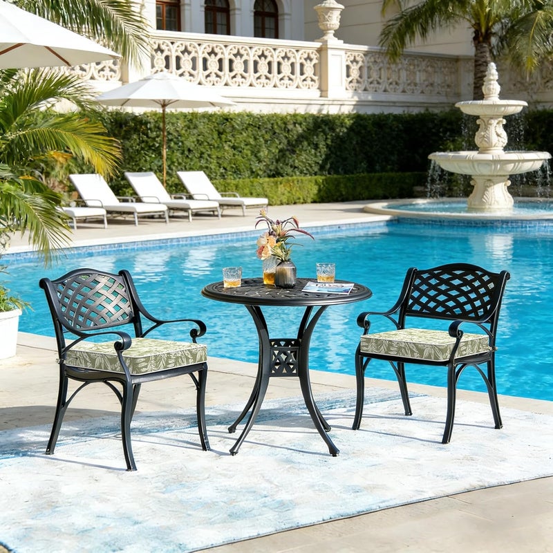LVTXIII Patio Chair Cushions 19"x19"x3", Water-Repellent Outdoor Seat Cushions for Patio Furniture, Square Chair Pads with Ties for Home Garden Decoration, Set of 2, Tropical Leaf Green - Image 5
