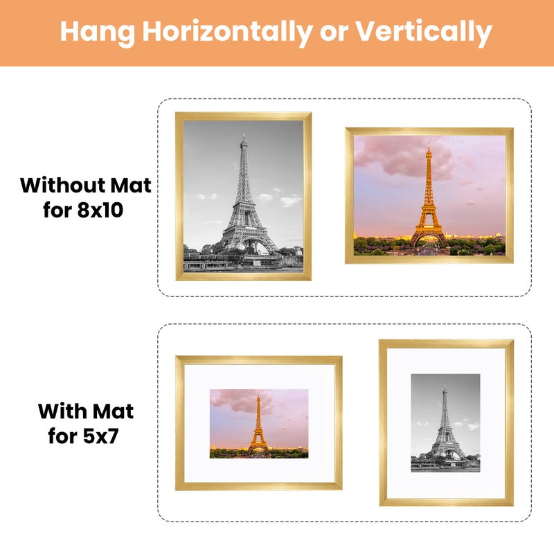 أبس سيمبلز مجموعة إطار صورة 8x10 صورة من 5 صور عرض 5 × 7 مع حصيرة أو 8x10 بدون إطارات صور معرض الحائط - Image 5
