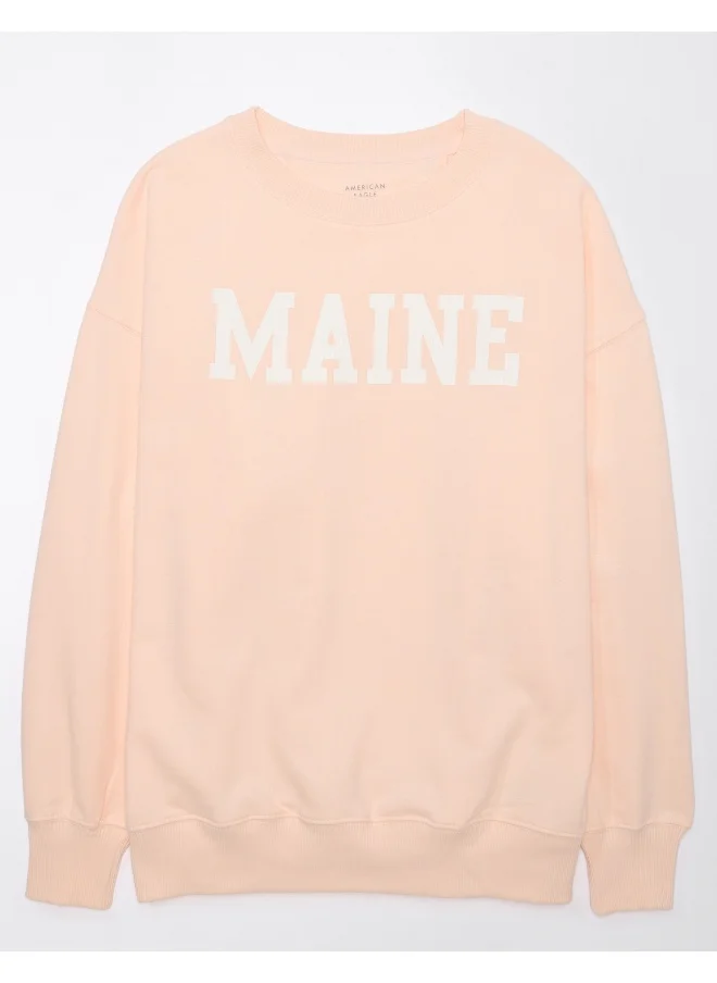 امريكان ايجل AE Oversized Maine Graphic Sweatshirt