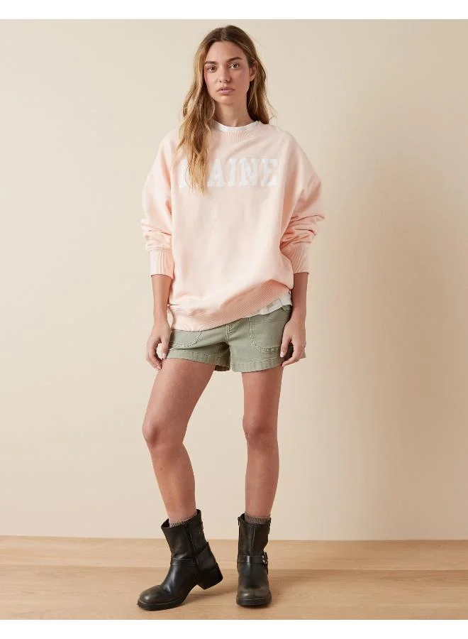 امريكان ايجل AE Oversized Maine Graphic Sweatshirt