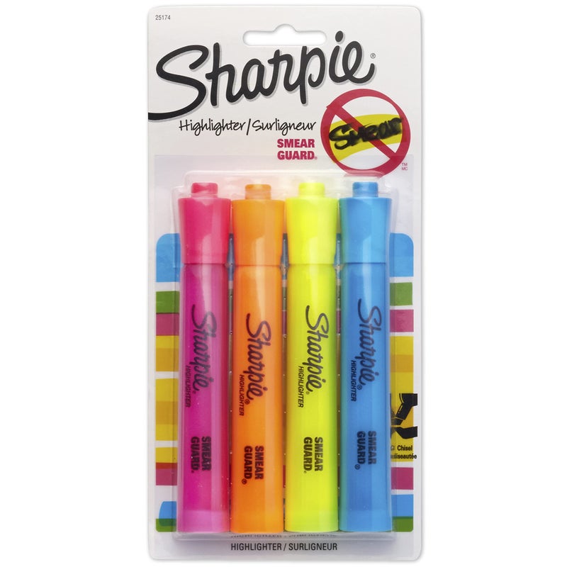 Sharpie Accent Tank-Style Highlighters 4 Colored Highlighters (25174PP) - Image 1