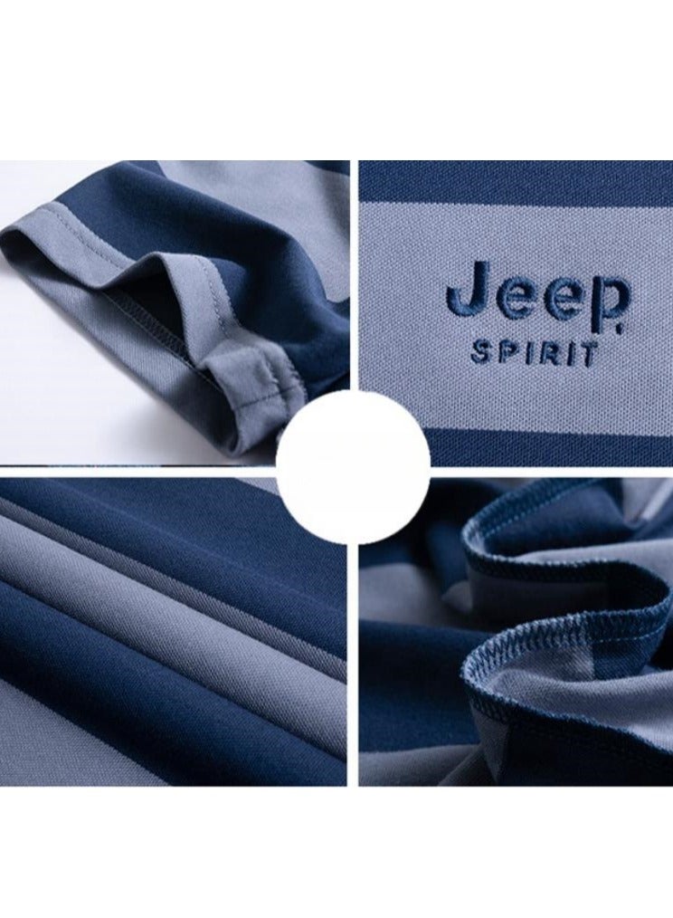 Jeep Men's  Short Sleeved T-shirt Round Neck Pullover Sweatshirt Simple Running Top  - Image 2
