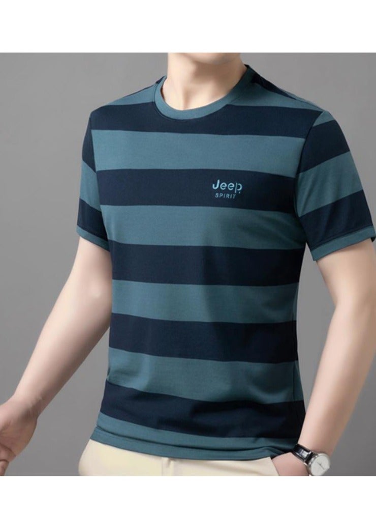 Jeep Men's  Short Sleeved T-shirt Round Neck Pullover Sweatshirt Simple Running Top  - Image 4