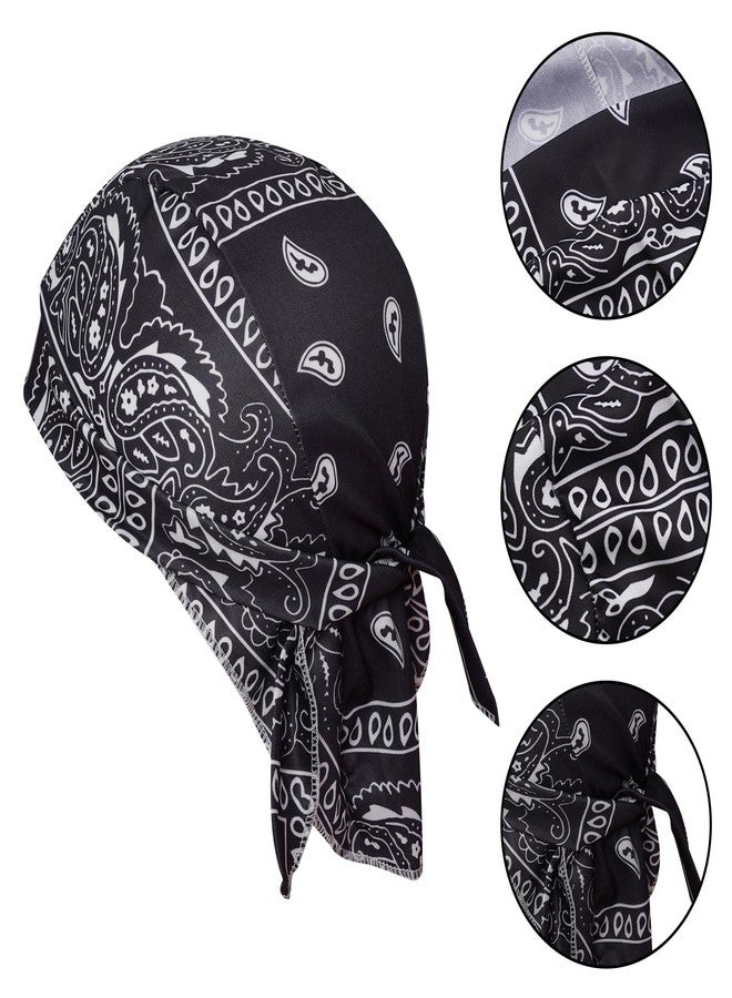 HOVEOX 9 Pieces Sweat Wicking Skull Cap Cooling Dew Rag Helmet Liner Bandana Skull Caps (Color 1) - Image 3