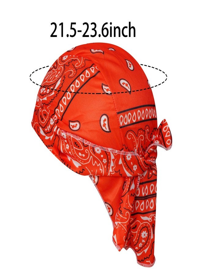 HOVEOX 9 Pieces Sweat Wicking Skull Cap Cooling Dew Rag Helmet Liner Bandana Skull Caps (Color 1) - Image 2