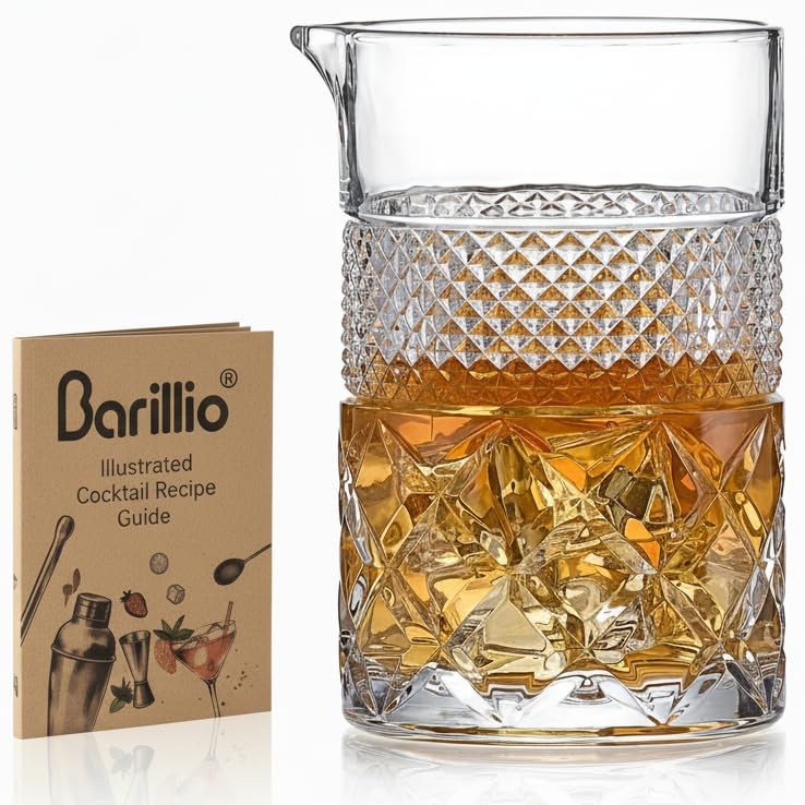 barillio 24 Oz Crystal Cocktail Mixing Glass | Seamless Lead-Free Crystal, Weighted Base Stirring Pitcher - Image 1