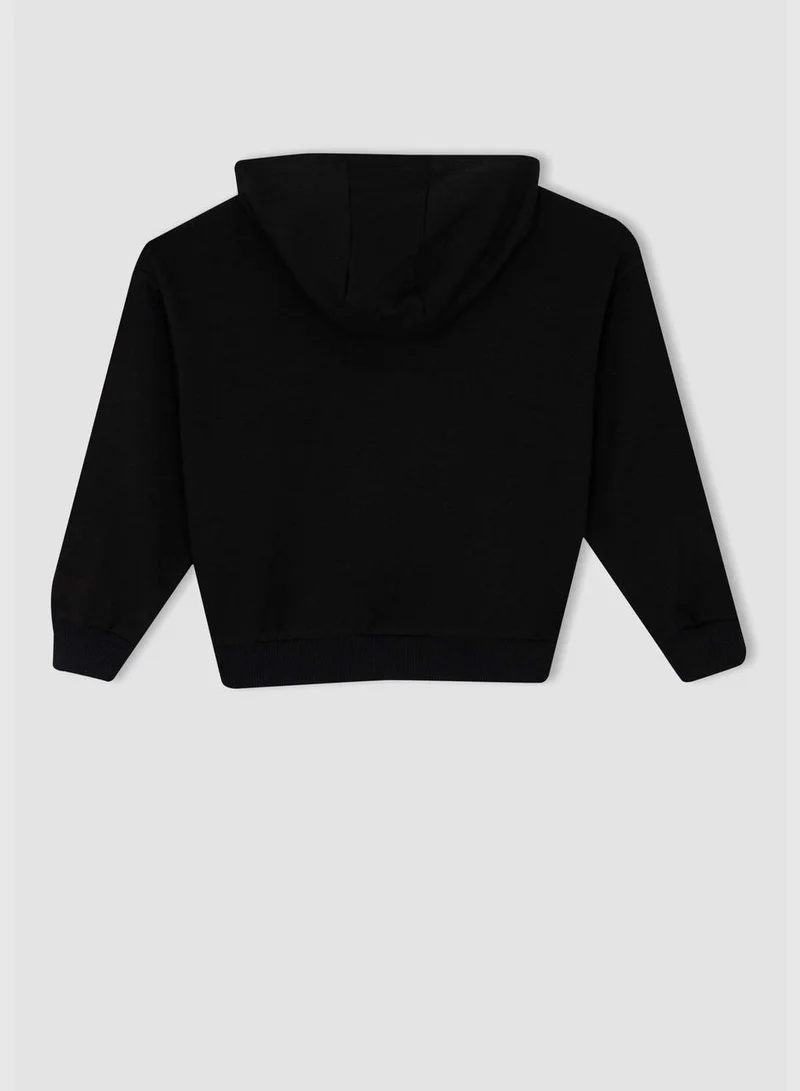 DeFacto Girl Regular Fit Hooded Long Sleeve Knitted Sweatshirt