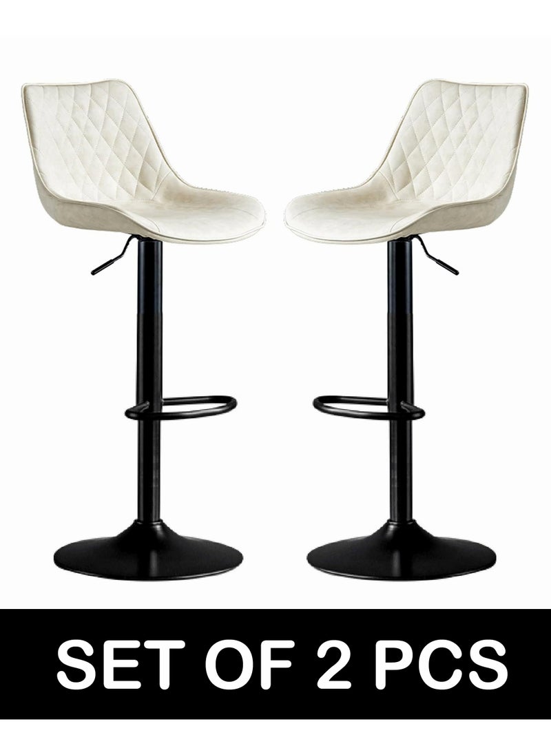Living Set of 2 Adjustable Barstools Swivel Counter Stools Faux Leather Bar Chairs,3 Mins Quick Assembly, Loads Up to 300lbs  - Image 4
