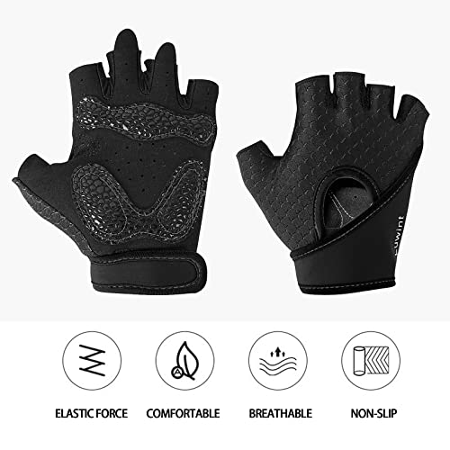 Luwint Kids Workout Gloves Ventilated Grip Exercise Gloves for Boys and Girls Weightlifting Hanging Gym Children 68 Years Black Medium - Image 3