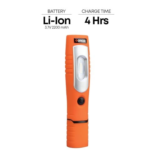 Groz Rechargeable 360° Swivel Work Light | 7 SMDs + 3W LED | Unique Swivel Design with Hooks | Durable Weatherproof Construction | Micro USB Port | LED/360 - Image 3