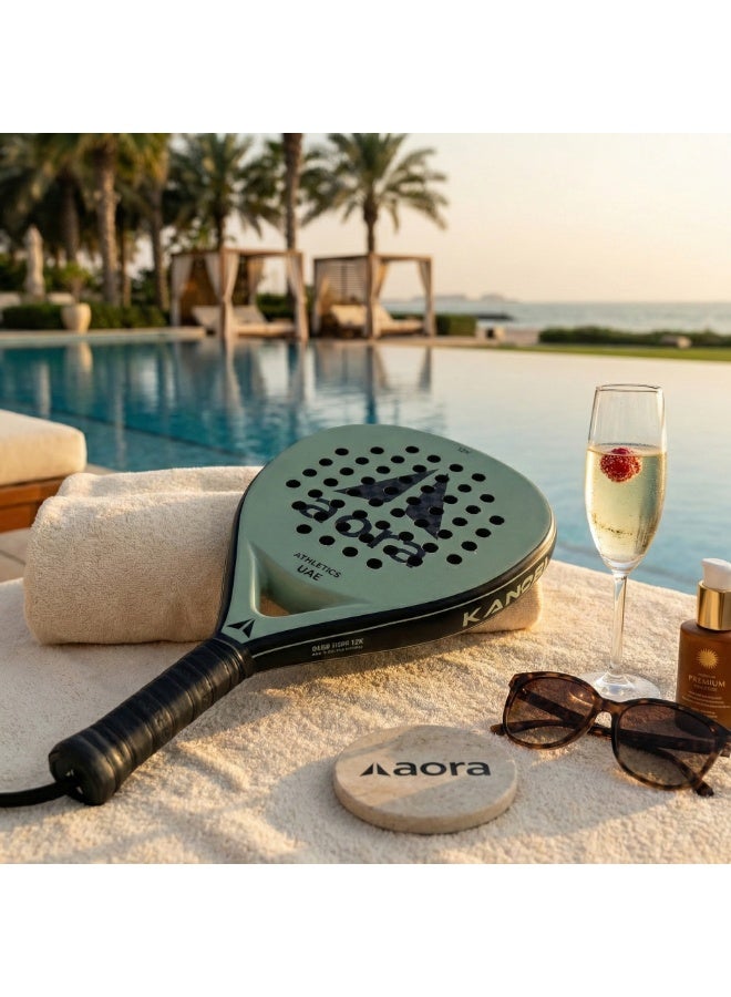 Aora Paddle Tennis Racket 12K Carbon Fiber Sage – Professional-Grade Paddle Tennis Racket for Speed, Stability & Control, Featuring Balanced Frame Design, Vibration Reduction System & Comfortable Anti-Slip Grip - Image 4