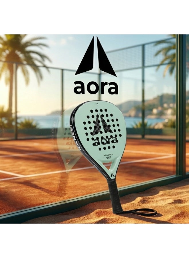 Aora Paddle Tennis Racket 12K Carbon Fiber Sage – Professional-Grade Paddle Tennis Racket for Speed, Stability & Control, Featuring Balanced Frame Design, Vibration Reduction System & Comfortable Anti-Slip Grip - Image 1