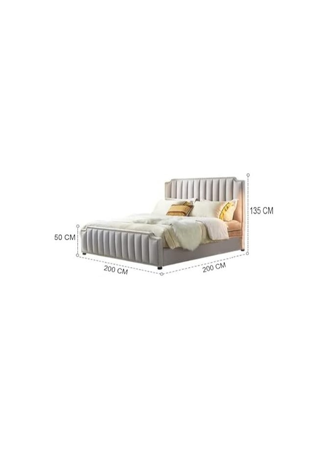 Poppins Home Poppins HOME Bedroom Furniture Queen King size Home Hotel upholstered Fabric bed With medical mattress (200 x 200cm)  - Image 2