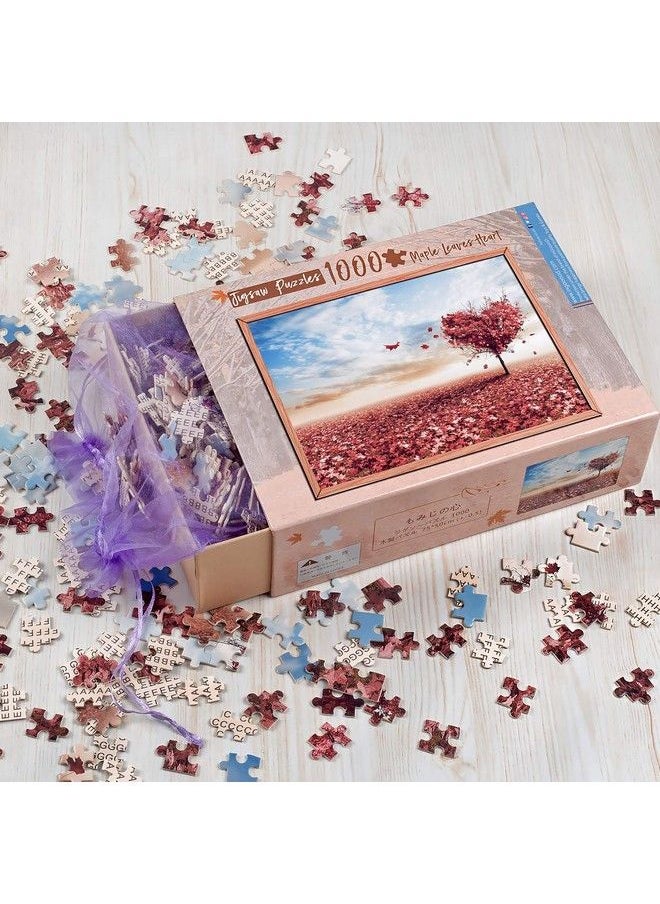 Ingooood - Jigsaw Puzzles 1000 Pieces Tranquil Series Maple Leaves Heart For Adult - Image 1