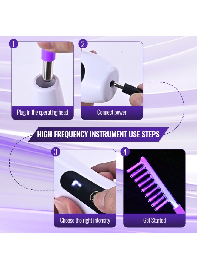 High-Frequency Skin Therapy Wand for Face Lifting and Circulation Boost – Home Device for Acne Care and Hair Growth Support - Image 3
