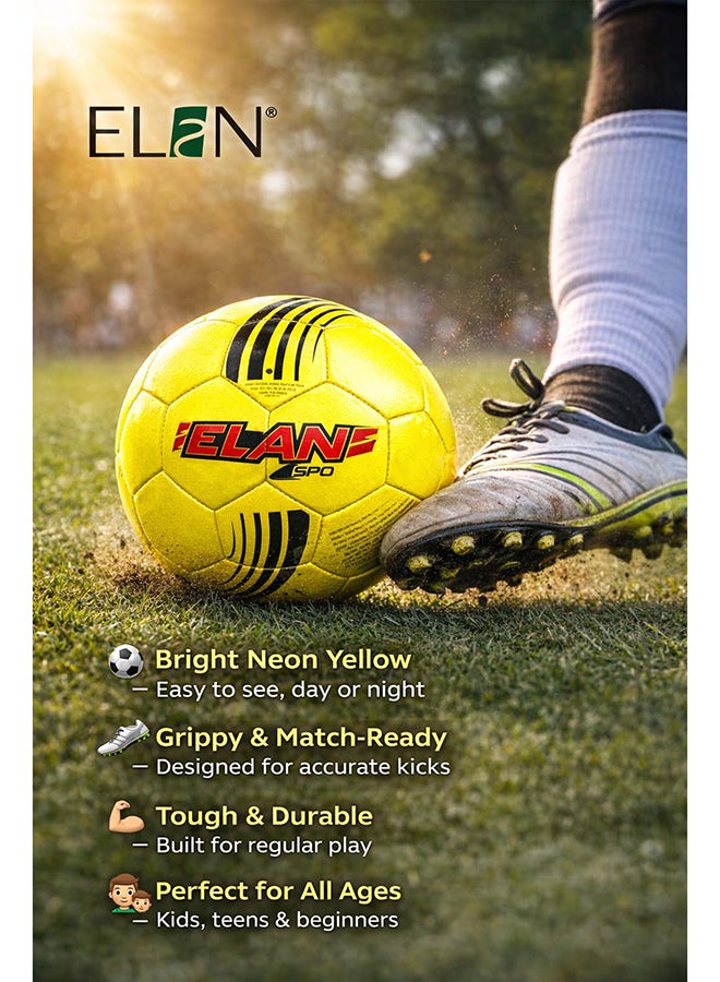 Elan Superlara Official Size Football – Long-Lasting PVC Soccer Ball for Kids, Teens and Adult Recreation, Perfect for Park, Field or Backyard Play - Image 4