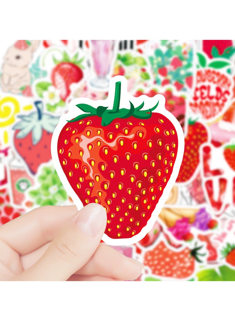 قوس قزح أورينبو مجموعة من 50 ملصق فينيل بتصميم فراولة لطيفة للمراهقين والأولاد والبنات والبالغين وزجاجات المياه والكمبيوتر المحمول والسيارة والجيتار ولوح التزلج والكمبيوتر بتصميم حلوى، ملصق فينيل مقاوم للماء بتصميم جمالي عصري لطيف - Image 2